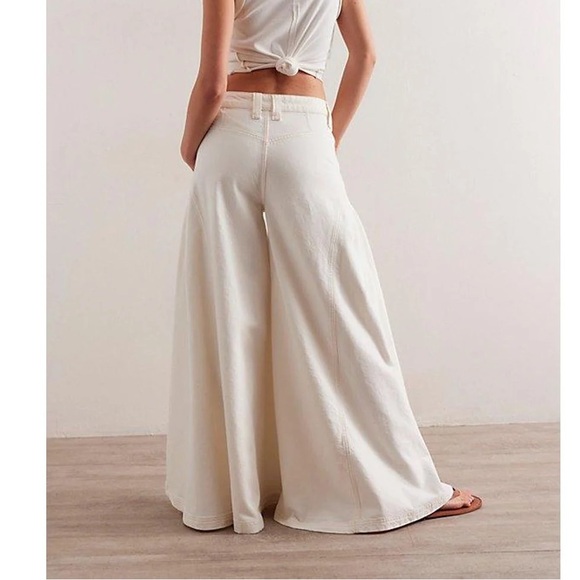 Free People We The Free Cream Wide-Leg Pants Size 29 - Picture 1 of 7